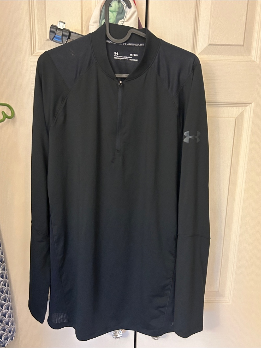 Under Armour Men’s Black Long-Sleeve Quarter zip Fitted Size Large